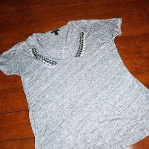 J. Crew Beaded Neck T-Shirt